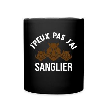Je Peux Pas J'ai Sanglier Humour Chasse humorist - Mug uni - noir - Devant