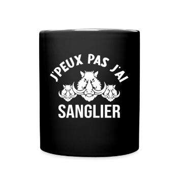 Je Peux Pas J'ai Sanglier Humour Chasse humorist - Mug uni - noir - Devant