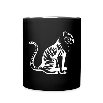 Conception élégante de la silhouette du tigre - Mug uni - noir - Devant