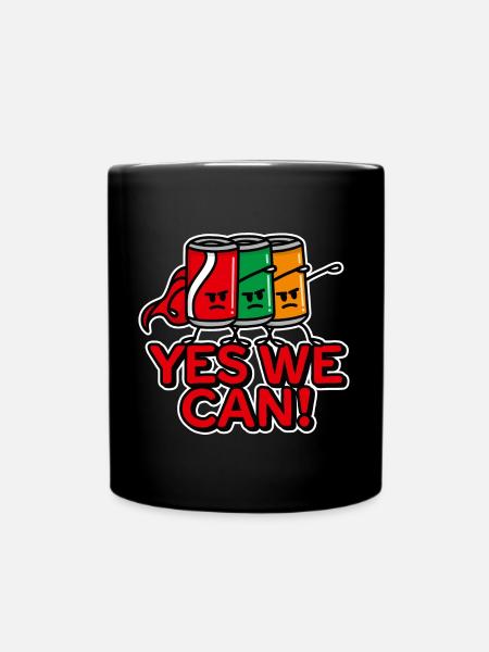 Yes we can super-héros canettes soda Team Building - Mug uni - noir