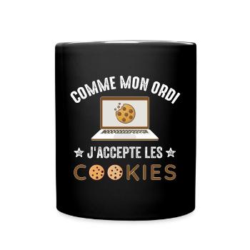 Accepte les Cookies Geek Gamer Cadeau Humour - Mug uni - noir - Devant
