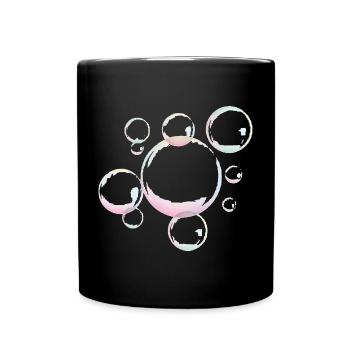 Schimmernde Seifenblasen - Tasse einfarbig - Schwarz - Vorne