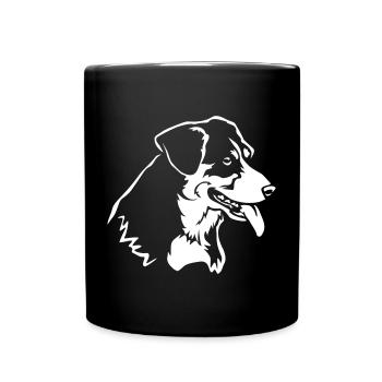 Tête de chien de montagne Entlebucher « Black Edition » - Mug uni - noir - Devant