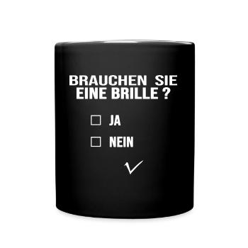 optiker augenoptiker optik sehtest visus - Tasse einfarbig - Schwarz - Vorne