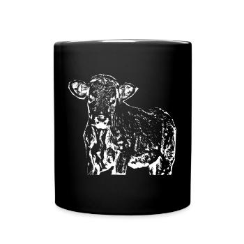 funny cow gift farmer - Full Colour Mug - black - Front