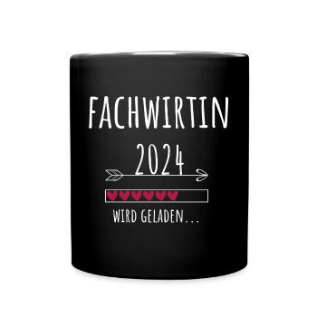 Fachwirtin 2024 wird geladen Fachwirt Abschluss - Tasse einfarbig - Schwarz - Vorne