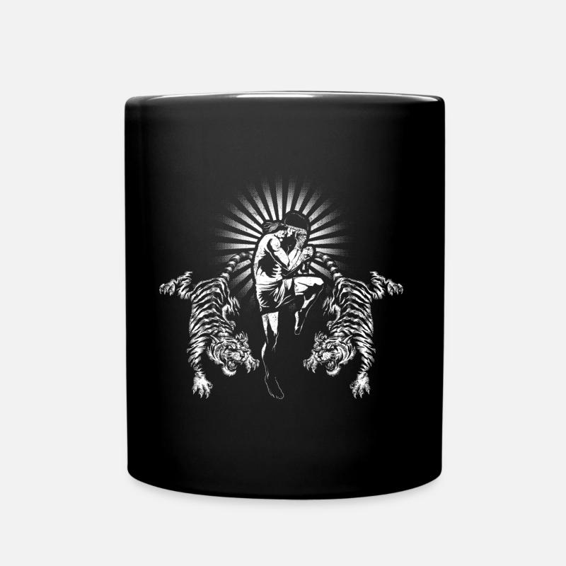 Muay Thai Boxer Tiger Power - Tasse einfarbig - Schwarz
