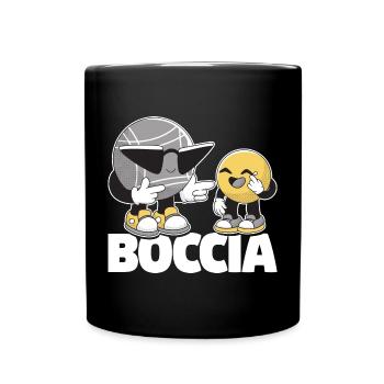 Bocciaspieler Bekleidung mit Boccia Kugeln Boccia - Tasse einfarbig - Schwarz - Vorne