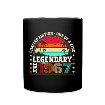 Légende Juin 1967 55ème Anniversaire Cadeau Hommes - Mug uni - noir - Devant