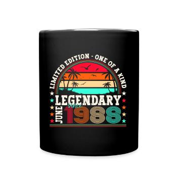 Legend June 1988 34th Birthday Gift Men - Full Colour Mug - black - Front