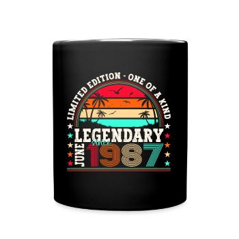 Légende Juin 1987 35ème Anniversaire Cadeau Hommes - Mug uni - noir - Devant