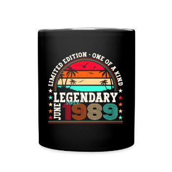 Legend June 1989 33rd Birthday Gift Men - Full Colour Mug - black - Front