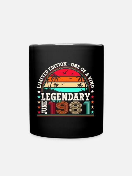 Legend June 1981 41st Birthday Gift Men - Full Colour Mug - black