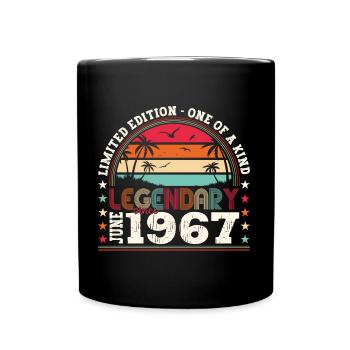Légende Juin 1967 55ème Anniversaire Cadeau Hommes - Mug uni - noir - Devant