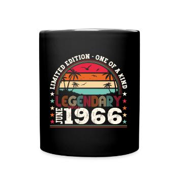 Légende Juin 1966 56ème Anniversaire Cadeau Hommes - Mug uni - noir - Devant