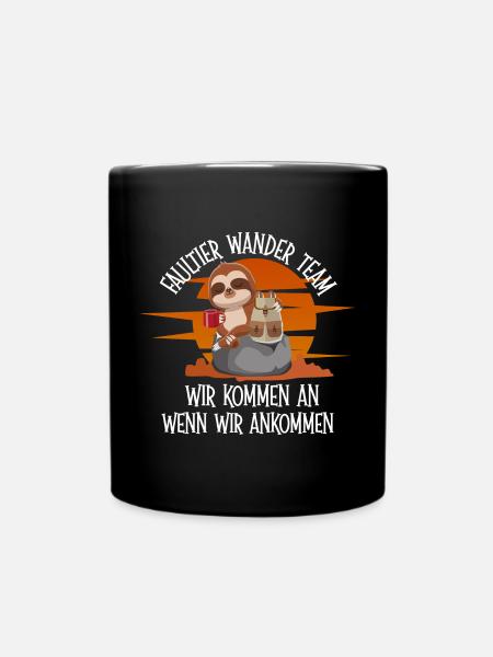 Häschentier Wanderteam Motiv - Tasse einfarbig - Schwarz