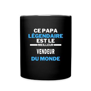 papa légendaire est le Meilleur VENDEUR du monde - Mug uni - noir - Devant
