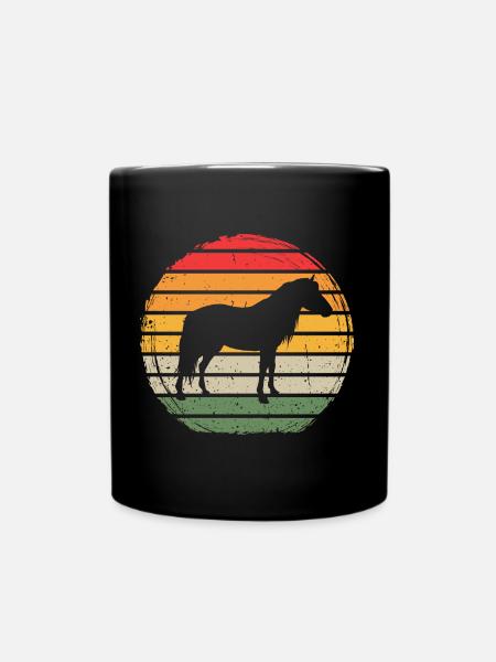 Pferd Vintage - Tasse einfarbig - Schwarz