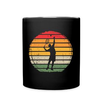 Joueur de tennis servant en vintage - Mug uni - noir - Devant