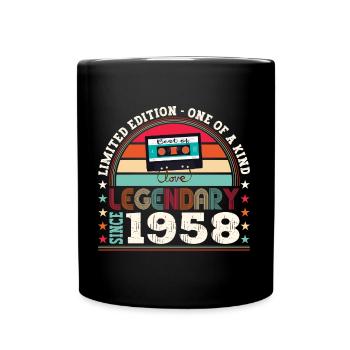 Légende 1958 62ème Anniversaire Cadeau Hommes - Mug uni - noir - Devant