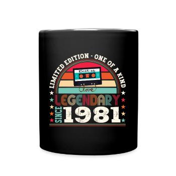 Legendary 1981 41st Birthday Gift Men - Fun - Full Colour Mug - black - Front