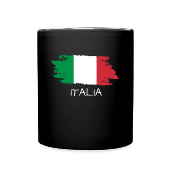 Italia flag of italy - Tasse einfarbig - Schwarz - Vorne