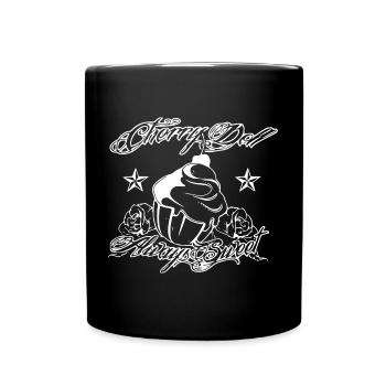 Rockabilly - Cupcake - Cherry Doll - Tasse einfarbig - Schwarz - Vorne