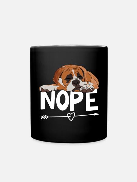 Boxer Dog Nope - Mug uni - noir