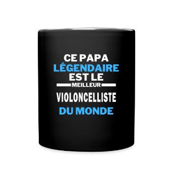 papa légendaire Meilleur VIOLONCELLISTE du monde - Mug uni - noir - Devant