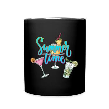 Summer Time - Cocktails - Full Colour Mug - black - Front