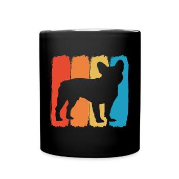 Französische Bulldogge French Bulldog Vintage - Tasse einfarbig - Schwarz - Vorne