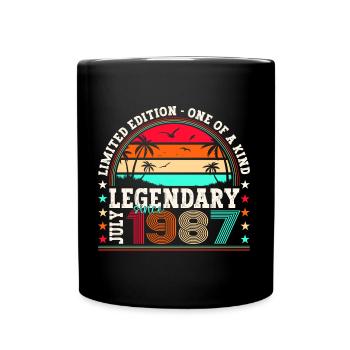 Légendaire Juillet 1987 35e anniversaire Cadeau Hommes - Mug uni - noir - Devant