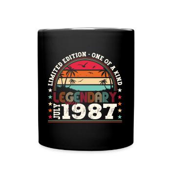 Légendaire Juillet 1987 35e anniversaire Cadeau Hommes - Mug uni - noir - Devant