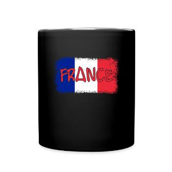 France flag - Tasse einfarbig - Schwarz - Vorne