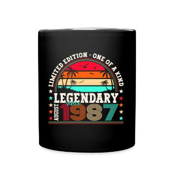 Légende Août 1987 35ème Anniversaire Cadeau Hommes - Mug uni - noir - Devant