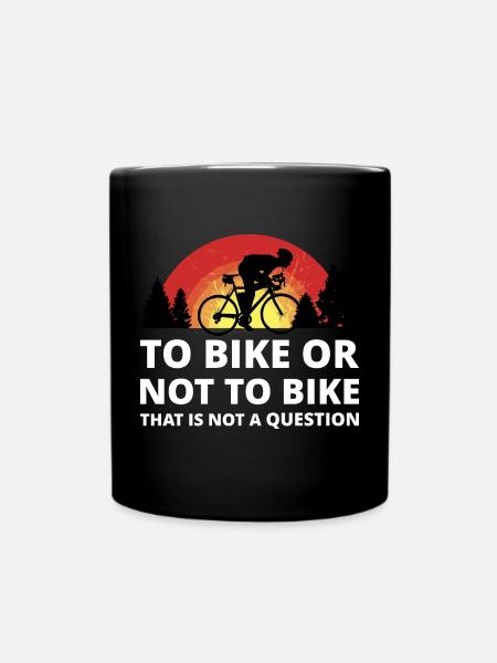 Mountainbike Fahrrad Natur Rennrad Bike MTB Biker - Tasse einfarbig - Schwarz