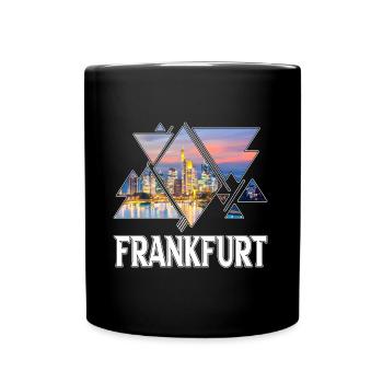 Frankfurt Deutschland Stadt Skyline Heimat Liebe - Tasse einfarbig - Schwarz - Vorne