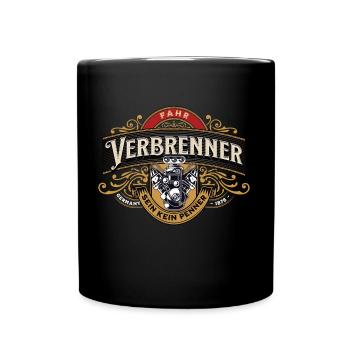 Fahr Verbrenner sein kein Penner Verbrenner Shirt - Tasse einfarbig - Schwarz - Vorne