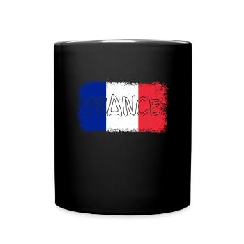 Frankreich französische Flagge france - Tasse einfarbig - Schwarz - Vorne