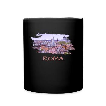 Roma Italia - Tasse einfarbig - Schwarz - Vorne