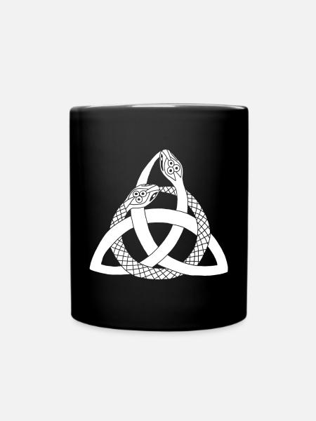 Serpents blancs et symbole celte - Mug uni - noir
