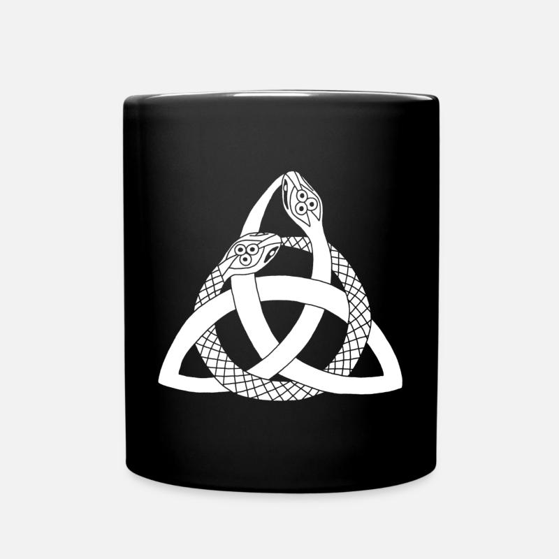 Serpents blancs et symbole celte - Mug uni - noir