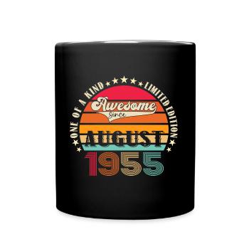 Awesome since August 1955 67th Birthday Gift - Full Colour Mug - black - Front