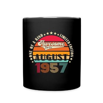 Awesome since August 1957 65th Birthday Gift - Full Colour Mug - black - Front