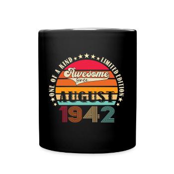 Awesome since August 1942 80th Birthday Gift - Full Colour Mug - black - Front