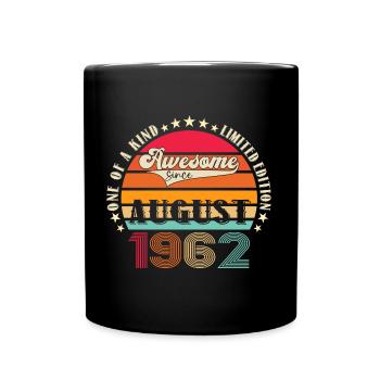 Awesome since August 1962 60th Birthday Gift - Full Colour Mug - black - Front