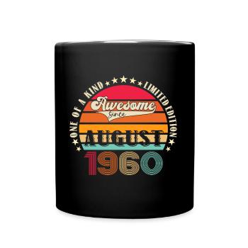 Awesome since August 1960 62nd Birthday Gift - Full Colour Mug - black - Front