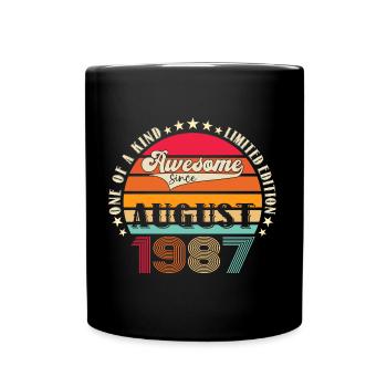 Awesome since August 1987 35th Birthday Gift - Full Colour Mug - black - Front