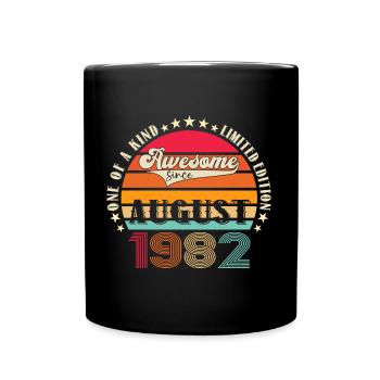 Awesome since August 1982 40th Birthday Gift - Full Colour Mug - black - Front