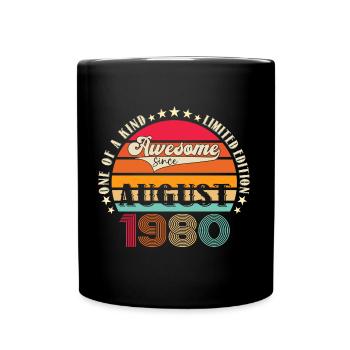 Awesome since August 1980 42nd Birthday Gift - Full Colour Mug - black - Front